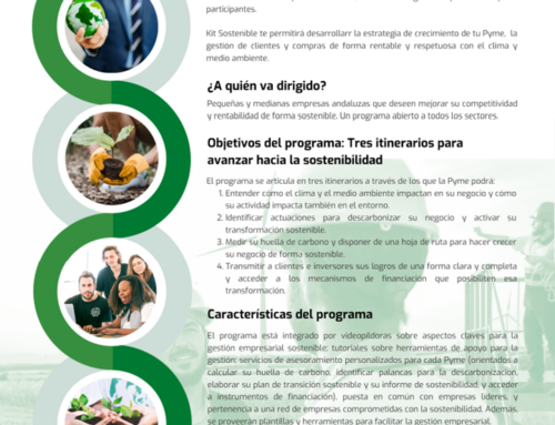 Informamos de que próximamente se lanzará la segunda edición del Programa Kit Sostenible.